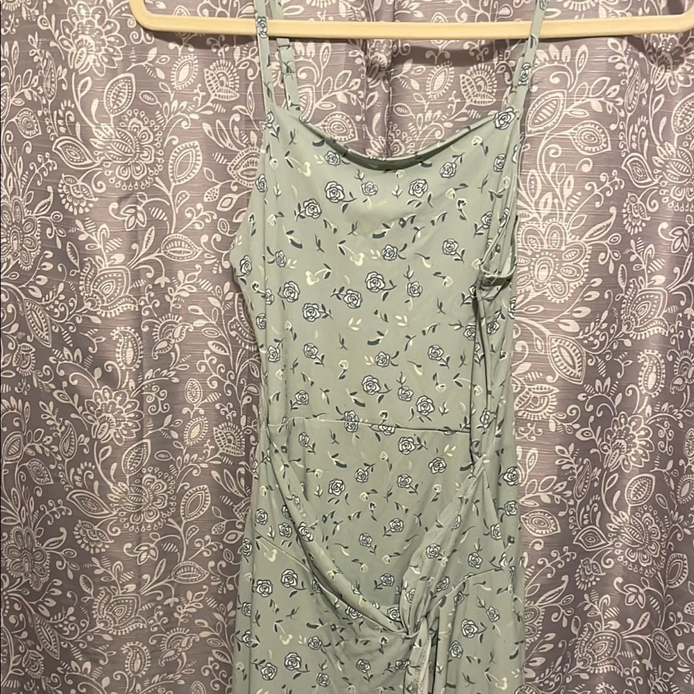 No Boundaries Green Floral High Low Dress